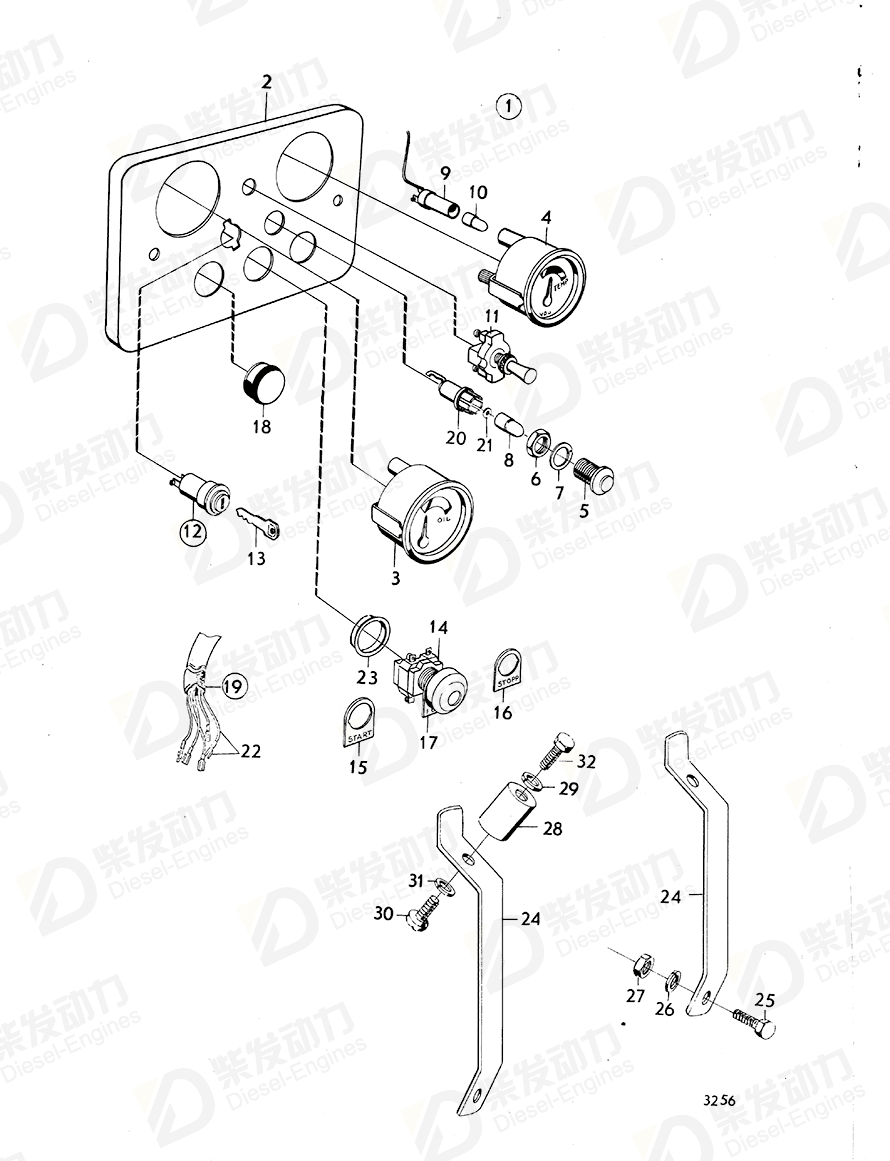 VOLVO Instrument Panel 821385 Drawing
